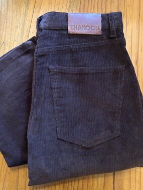 High-Waisted Straight-Leg Corduroy Pants